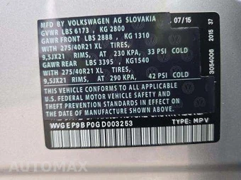 2016 Volkswagen Touareg TDI Executive - miniatura 6
