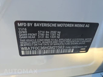 2017 BMW 7 Series Sedan 750i M SPORT LINE - miniatura 14
