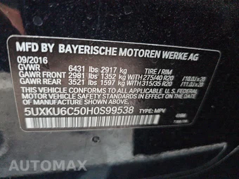 2017 BMW X6 Sports Activity Vehicle xDrive50i M SPORT LINE - miniatura 14