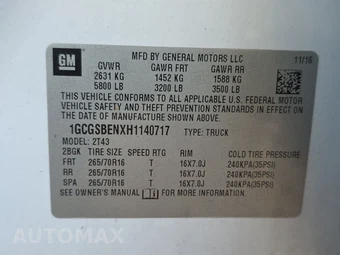 2017 Chevrolet Colorado WT Crew Cab Long Bed 2WT – miniatura 14