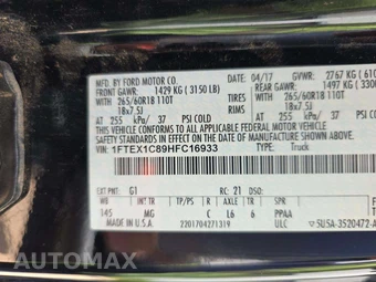 2017 Ford F-150 XLT Extended Cab Medium Bed w/Rear Doors – miniatura 2