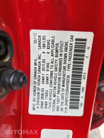 2017 Honda Civic Sedan Si w/High Performance Tires - miniatura 25