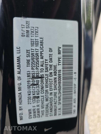 2017 Honda Odyssey EX-L 118.1" WB - miniatura 5
