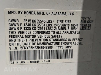 2017 Honda Pilot EX-L – miniatura 15