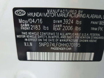 2017 Hyundai Elantra SE Sedan – miniatura 5
