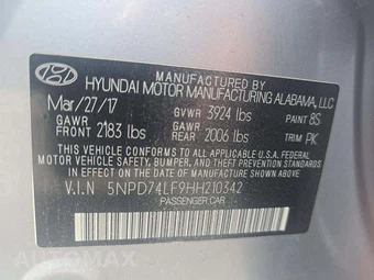 2017 Hyundai Elantra SE Sedan – miniatura 5