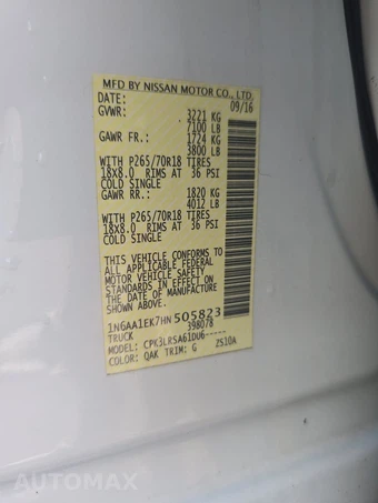 2017 Nissan TITAN S Crew Cab Short Bed - miniatura 14