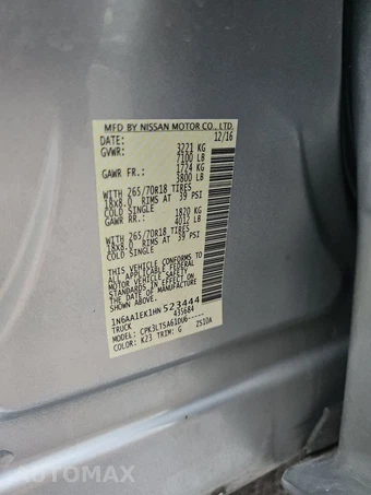 2017 Nissan TITAN SV Crew Cab Short Bed - miniatura 14