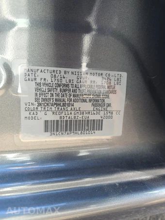 2017 Nissan Versa Sedan SV – miniatura 14