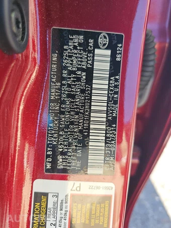 2017 Toyota Camry Hybrid XLE - miniatura 14