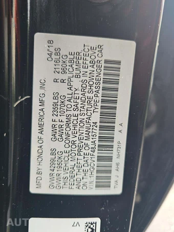 2018 Honda Accord Sedan EX 1.5T - miniatura 2