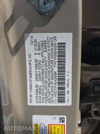 2018 Honda Accord Sedan LX 1.5T - miniatura 5