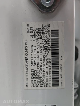 2018 Honda Accord Sedan LX 1.5T - miniatura 15