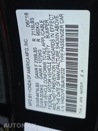 2018 Honda Accord Sedan Sport 1.5T - miniatura 14