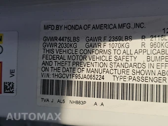 2018 Honda Accord Sedan Touring 1.5T - miniatura 14
