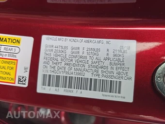 2018 Honda Accord Sedan Touring 1.5T - miniatura 14