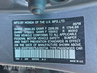 2018 Honda Civic Type R Touring - miniatura 15