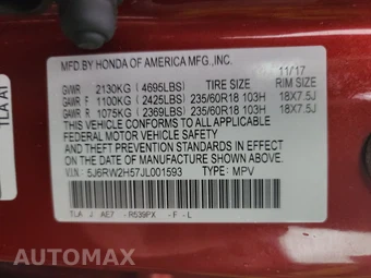 2018 Honda CR-V EX - miniatura 9