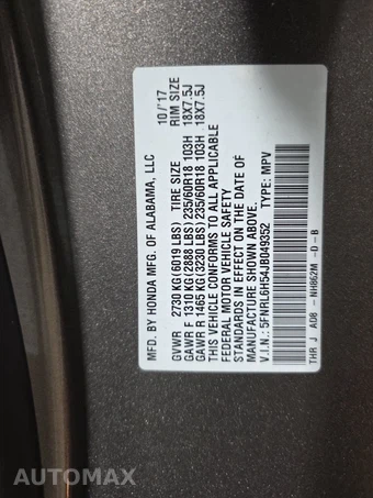 2018 Honda Odyssey EX 118.1" WB - miniatura 15