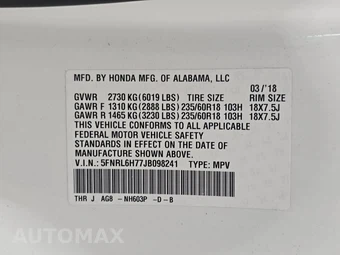 2018 Honda Odyssey EX-L w/Navigation 118.1" WB - miniatura 15