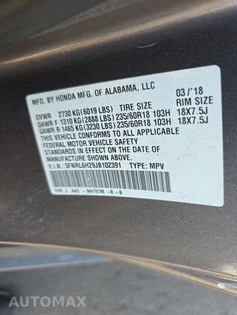 2018 Honda Odyssey LX 118.1" WB - miniatura 15