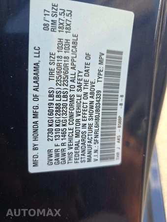 2018 Honda Odyssey Touring 118.1" WB - miniatura 2