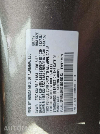 2018 Honda Odyssey Touring 118.1" WB - miniatura 5
