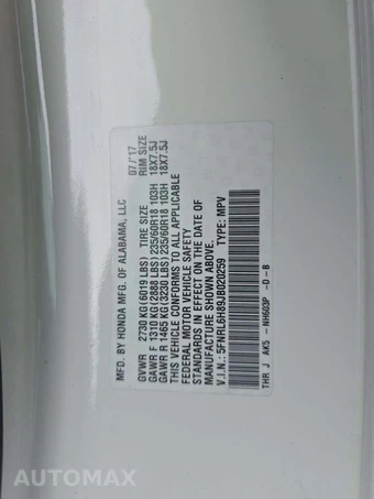 2018 Honda Odyssey Touring 118.1" WB - miniatura 2