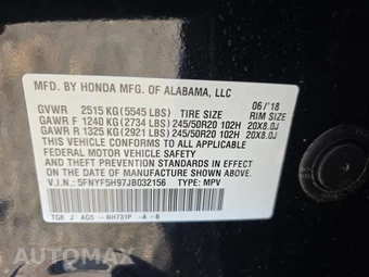 2018 Honda Pilot Touring – miniatura 19