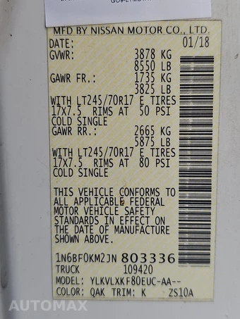 2018 Nissan NV1500 Cargo SV 146.1" WB - miniatura 13
