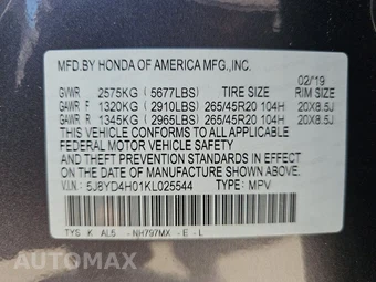 2019 Acura MDX w/Technology & A-Spec Pkgs – miniatura 14