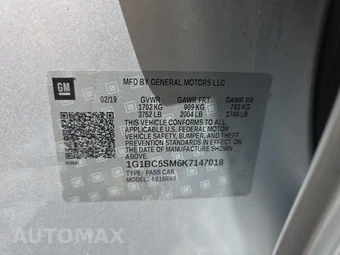 2019 Chevrolet Cruze LS Sedan 1SB - miniatura 14