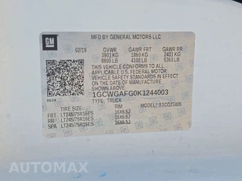 2019 Chevrolet Express 2500 Cargo Van 1WT 135.0" WB – miniatura 13