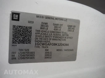 2019 Chevrolet Express 2500 Cargo Van 1WT 135.0" WB - miniatura 9