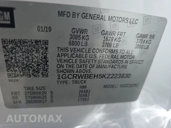 2019 Chevrolet Silverado 1500 Custom Extended Cab Medium Bed 1CX - miniatura 14