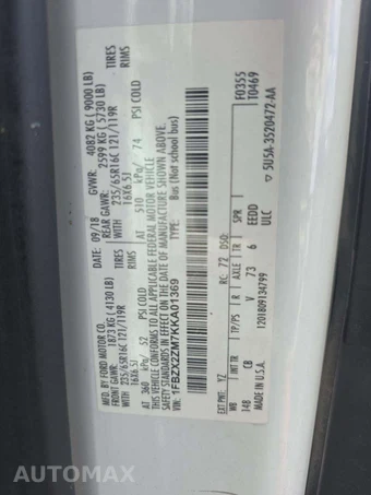 2019 Ford Transit 350 Passenger Van XLT w/RH Swing-Out Doors Low Roof 147.6" WB - miniatura 5