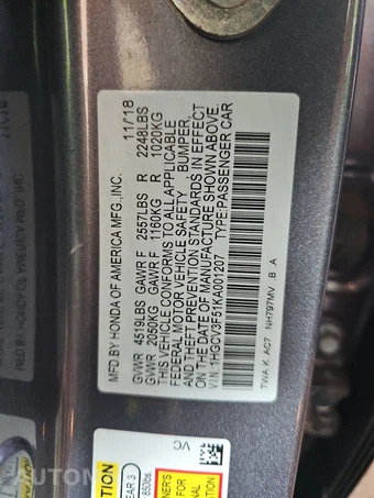 2019 Honda Accord Hybrid EX-L - miniatura 14