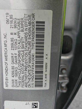 2019 Honda Accord Sedan EX 1.5T - miniatura 14