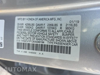 2019 Honda Accord Sedan LX 1.5T - miniatura 14