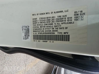 2019 Honda Odyssey Elite 118.1" WB - miniatura 15