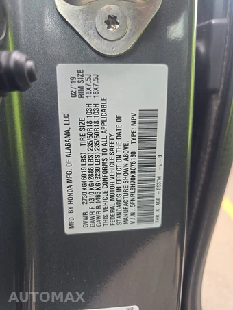 2019 Honda Odyssey EX-L w/Navigation 118.1" WB - miniatura 15