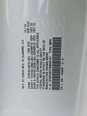 2019 Honda Odyssey EX-L w/Navigation 118.1" WB - miniatura 5