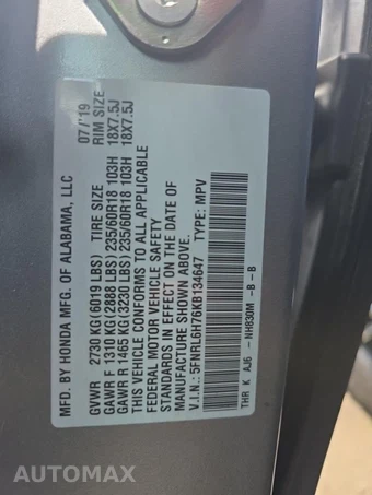 2019 Honda Odyssey EX-L w/Navigation 118.1" WB - miniatura 19