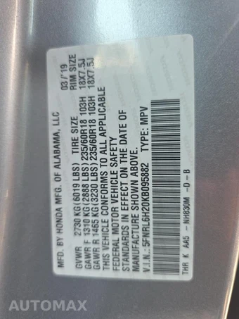 2019 Honda Odyssey LX 118.1" WB - miniatura 18
