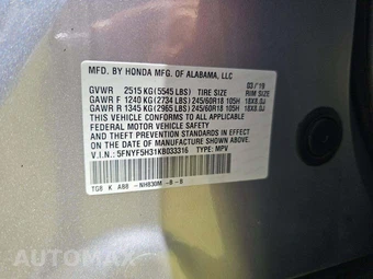 2019 Honda Pilot EX – miniatura 5