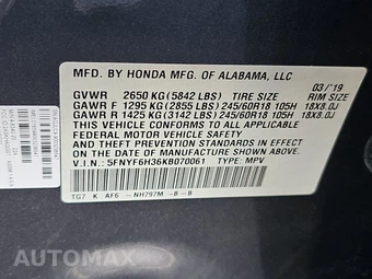 2019 Honda Pilot EX - miniatura 16
