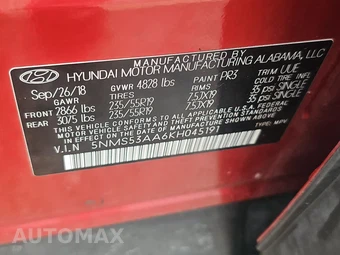 2019 Hyundai Santa Fe Limited – miniatura 14