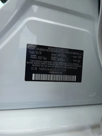2019 Hyundai Sonata SE – miniatura 14