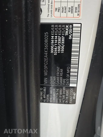 2019 Mercedes-Benz Metris Cargo Van 126.0" WB - miniatura 13