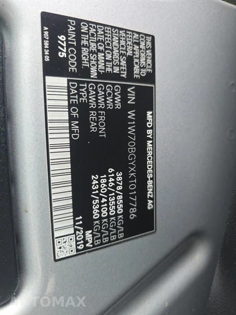 2019 Mercedes-Benz Sprinter 1500 Cargo Van Standard Roof 144.0" WB - miniatura 17